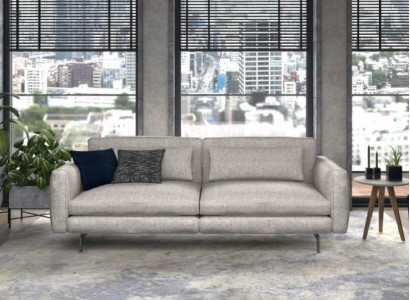 Three Seater Couch Modern Living room furniture Textile Sofas Gray Modern Style