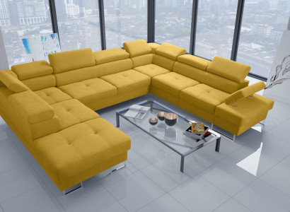Living landscapes Corner sofa Couch Textile Leather Upholstery Seat Corner Sofa U-shape Sofas