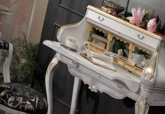 White Bedroom Furniture 2x Bedside tables Dressing table Modern Bed 4pcs