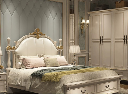 Luxury Bed Upholstery Design Double Hotel Beds Royal Baroque Wood Furniture new