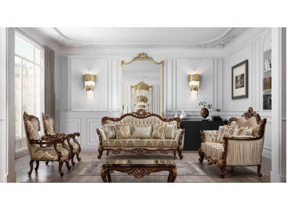 Chesterfield Sofa set Couch Set with Coffee table Sofa Upholstery 5pcs.