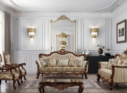 Chesterfield Sofa set Couch Set with Coffee table Sofa Upholstery 5pcs.