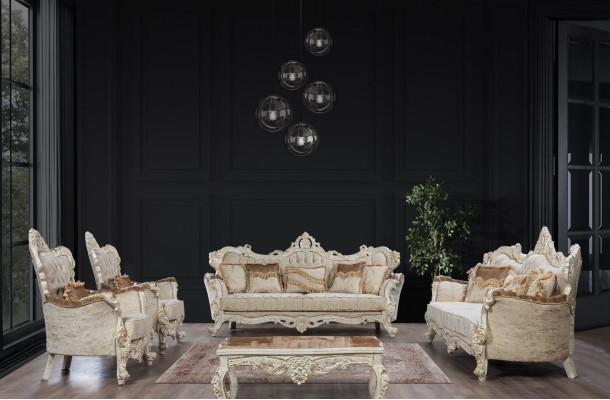 Sofa set Couch set Baroque Rococo style 4 pieces. with coffee table furniture