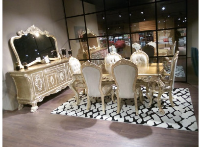 Classic s Dining room Set Table with 6 chairs Sideboard Complete 8 pieces.