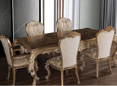 Elegant Art Deco dining room set designer dining table with chairs