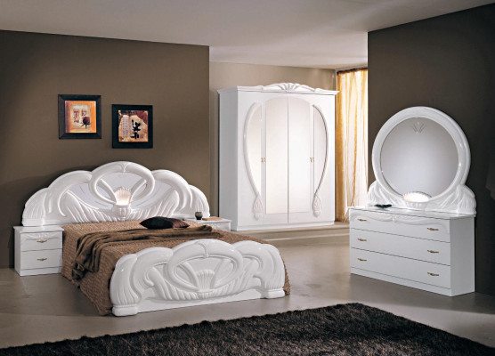 Set Complete's Bedroom Bed Wardrobe Bedside table Mirror Wardrobe 6 pcs. new