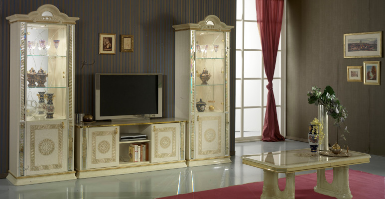 Classic Wall Living Room Wardrobe Sideboard 2x Display Cabinets Sideboard Lowboard