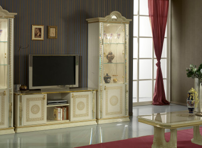 Classic Wall Living Room Wardrobe Sideboard 2x Display Cabinets Sideboard Lowboard