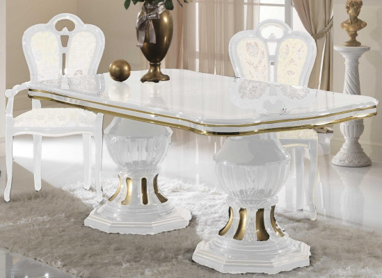 Dining room Complete Suite Table Sideboard Set Display case Wood Baroque Showcases 2pcs