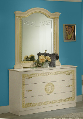 Bedroom Chesterfield Leather Bed 6-piece Design Furniture Set Bedside table Chest of drawers