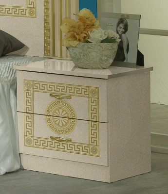 Bedroom Chesterfield Leather Bed 6-piece Design Furniture Set Bedside table Chest of drawers