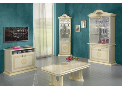 Living room set suite 4 pieces. Group Chest of drawers Display case 2x Coffee table Baroque Rococo