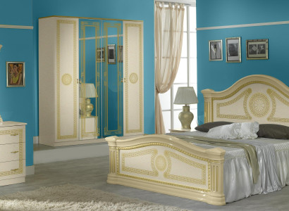 Luxury Bedroom Classic s Wood Bed Bedside table 6-piece Design Furniture