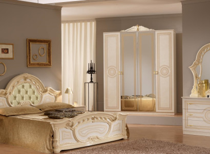 Bedroom Set Design Modern Luxury Bedroom Bed + 2x Bedside table 6 pieces.