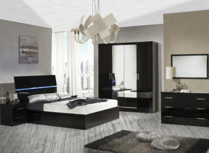 Bedroom Set Complete Chest of drawers Bed Wardrobe Beds Night Console 6pcs.