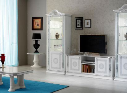 Living room set Wall unit Display case Chest of drawers Table TV cabinet Vitrinen Complete 3-piece set new