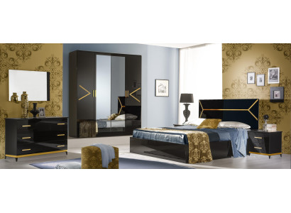 Classic s Bedroom Set Suite Luxury Modern Style Bed 6 pcs. Wooden chest of drawers