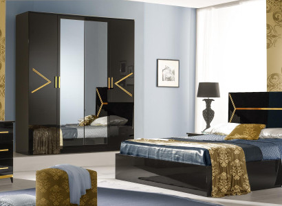 Classic s Bedroom Set Suite Luxury Modern Style Bed 6 pcs. Wooden chest of drawers