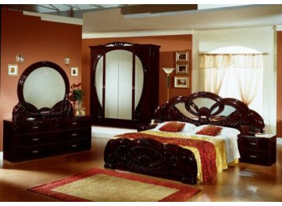 Bedroom Set Design Modern Luxury Bedroom Bed 2x Bedside table 6 pcs. Wood