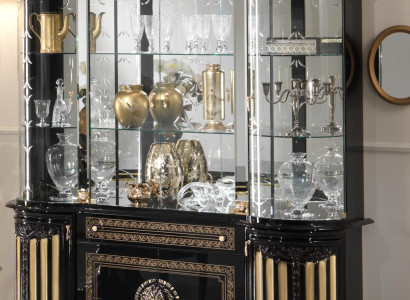 Display case Glass Wardrobe Living room Showcase Showcases Italian Furniture Wood