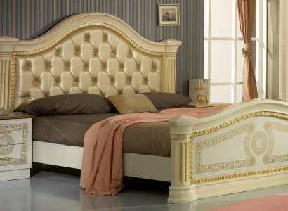 Design Bedroom 3 pcs. Bed 2x Bedside table Classic r Luxury Beds Set Furniture