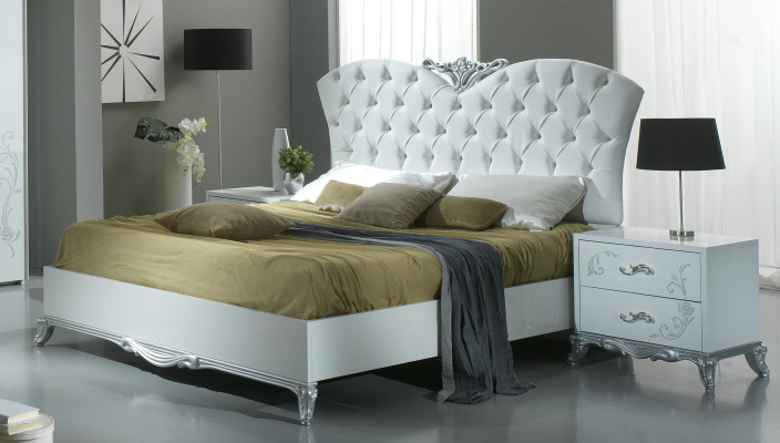 Classic s Bed Double bed Bed 2x Bedside tables Wood Design Beds new 3 pcs. set