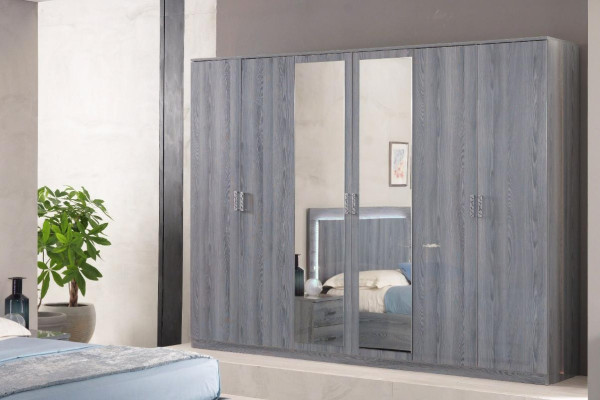 Bedroom Furniture Wardrobe Cabinets Wardrobe Wall Unit 6 Doors Wood new