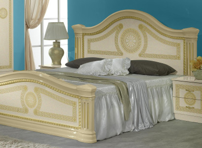 Design Bedroom 3 pcs. Set Bed Bedside table Classic Luxury Beds Set Furniture