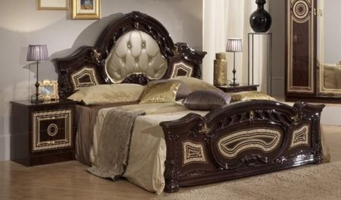 Chesterfield 3 pcs. Set Bed 2x Bedside table Beds Double Hotel Upholstery Console