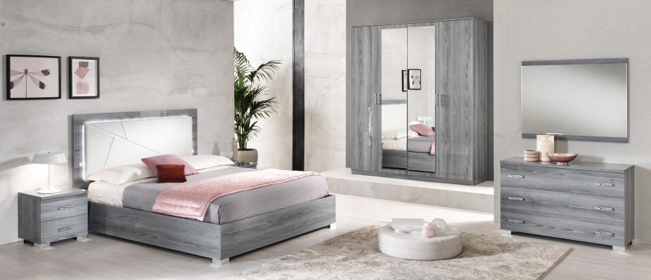 Bedroom Set Bed 2x Bedside tables 3pcs. Italian Furniture Luxury Hotel new