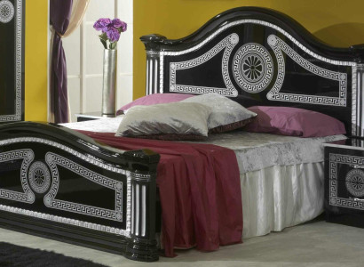 Bed 2x Bedside tables 3 pieces. Italian Furniture Bedroom Beds Wood new Set