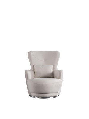 Armchair luxury Armchair for Living room for Study room material Wood Color White