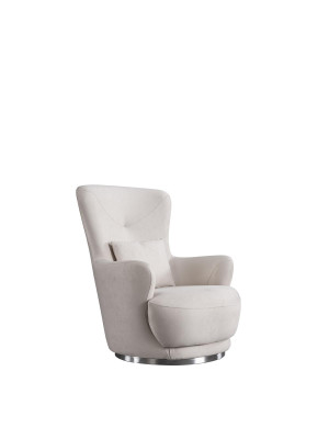 Armchair luxury Armchair for Living room for Study room material Wood Color White