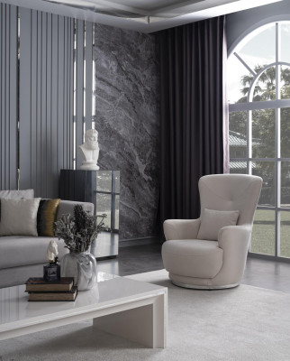 Armchair luxury Armchair for Living room for Study room material Wood Color White