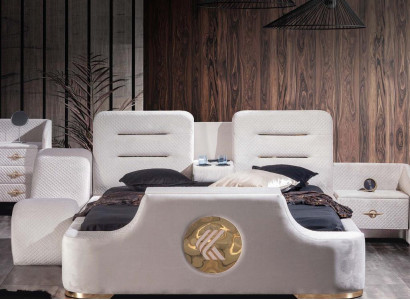 Double bed Beds Modern Luxury Stool Multifunction Bed Design Velvet