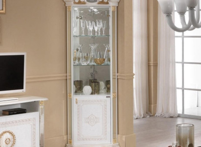 White Corner Display Cabinet Glass Cabinet Showcases Cabinets Shelf Italian Furniture