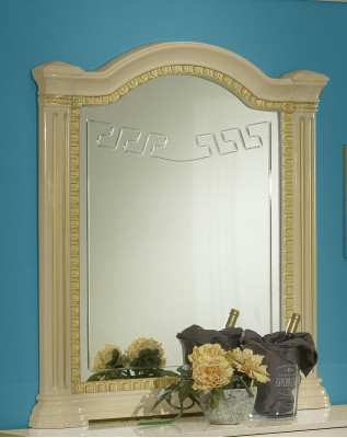 Mirror Chest of drawers Wardrobe Chests of drawers Bedroom Set Wood Classic r Style 2pcs.