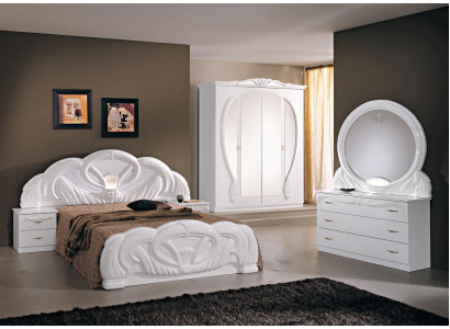 Bedroom Set Modern Style Wood Wardrobe Bed Luxury 6 pcs. Set of white beds new