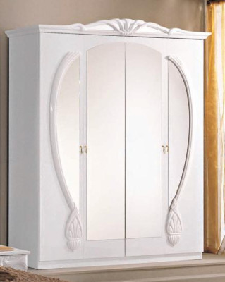 Bedroom Set Modern Style Wood Wardrobe Bed Luxury 6 pcs. Set of white beds new