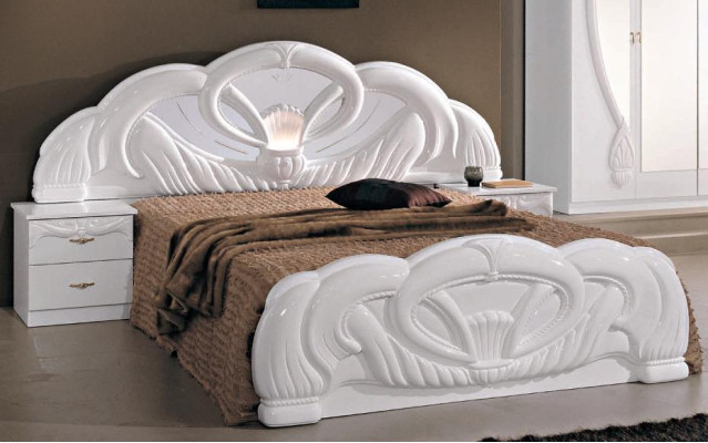 Bedroom Set Modern Style Wood Wardrobe Bed Luxury 6 pcs. Set of white beds new