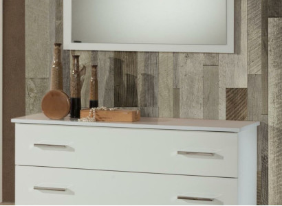 Schmink Tables Consoles Table Side Board Room Wood Mirror + Chest of drawers 2 pcs. set