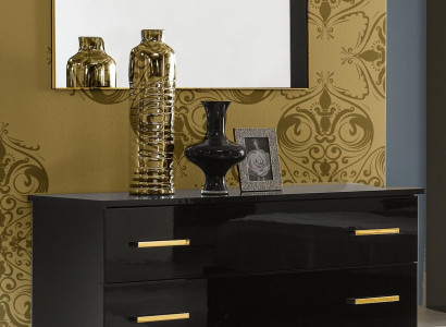 High gloss Chest of drawers Chests of drawers Wardrobe Wood Mirror Sideboard Console Consoles 2pcs