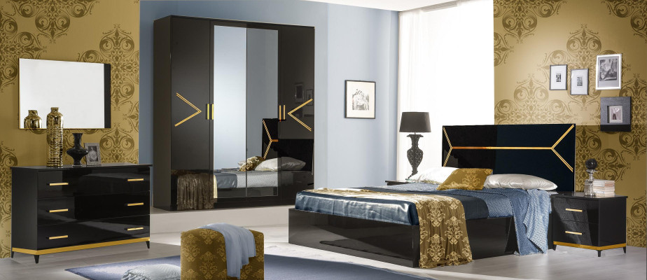 High gloss Chest of drawers Chests of drawers Wardrobe Wood Mirror Sideboard Console Consoles 2pcs