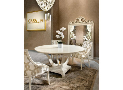 Design Round Table 4x Armchair Chairs Dining Room Seat Upholstery Round Tables Suite