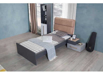 Bed Youth Room Beds Bedroom Furniture Single Bed Furnishings Gray