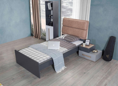 Bed Youth Room Beds Bedroom Furniture Single Bed Furnishings Gray