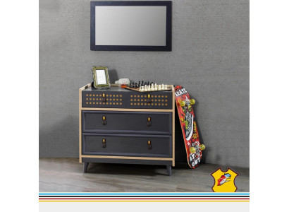 Youth Room Chest of drawers with Mirror Luxury Console Chests of drawers Furniture Blue