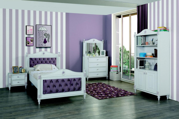 Bookcase Bookshelf Youth Room Wood Furniture Shelves White Shelf