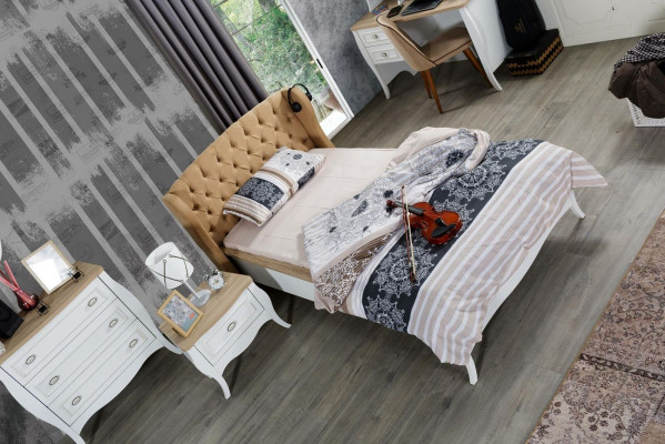 Design Youth Room Bedroom Bed Wood Beds Brown Modern Style new