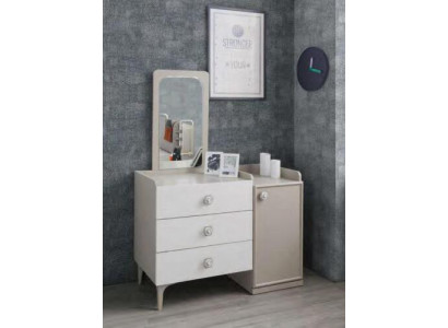 Children Chest of drawers with Mirror Beige Modern Chests of drawers Designer Luxury Wood